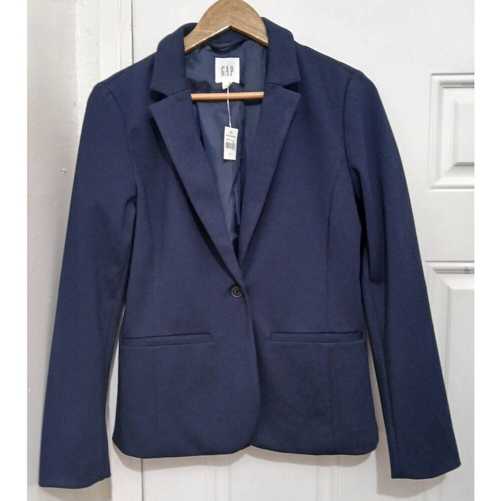 Gap womens size 4 navy blue stretch four season blazer jacket